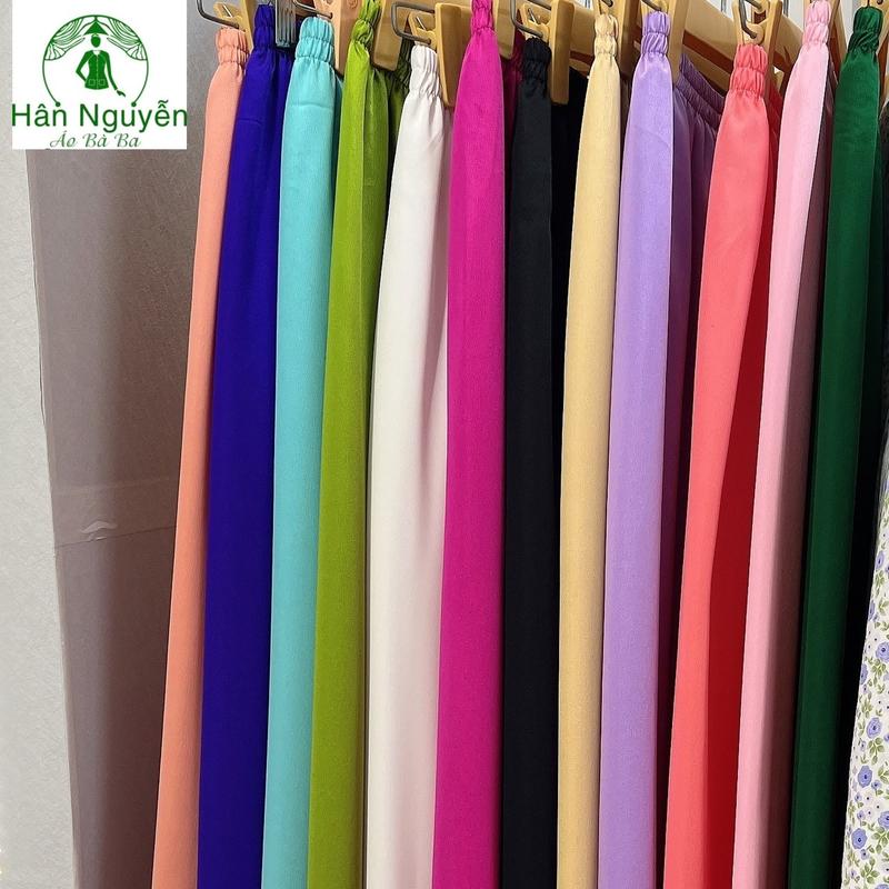 B.Q57 - Quần Lẻ Lụa Ngọc Trai Dày Lưng Thun Có Túi Nhỏ - Hân Nguyễn Áo Bà Ba Tua Rua Pants