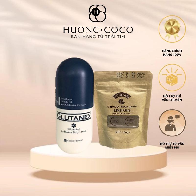 Combo sữa tắm kích trắng Glutanex kèm 1 ủ trắng cà phê 100g Dưỡng Da Body Dưỡng Body