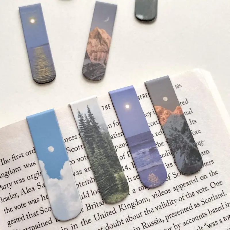 Bookmark Đánh Dấu Sách Nam Châm Hình Bầu Trời / Hình Hoa - Đánh Dấu Hít Nam Châm 0