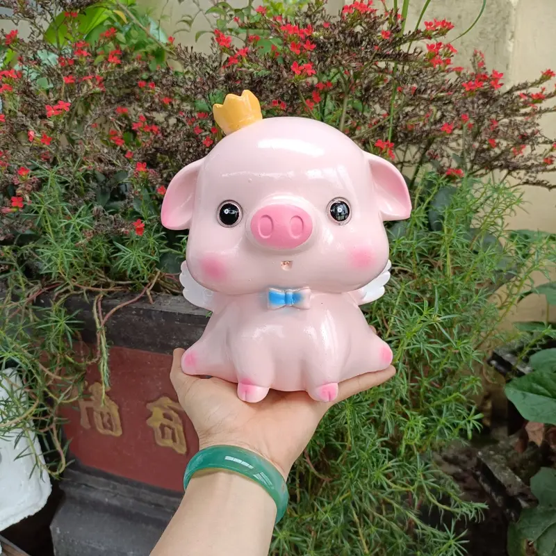 [XƯỞNG HEO ĐẤT XINH86] Ống Heo Thiên Thần, Heo Nhũ Vàng được Làm  Bằng Thạch Cao, Dùng Làm Ống Tiết Kiệm, Hoặc Trang trí nhà cửa 5