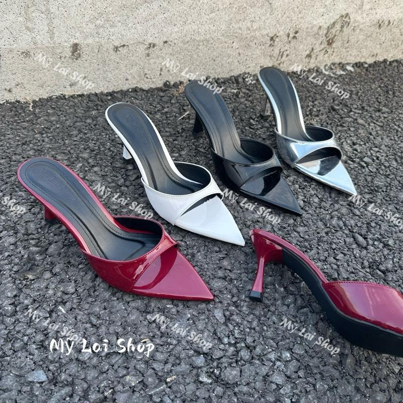 Giày cao gót bảng trơn da bóng MŨI NHỌN ,cao 7 phânnnn