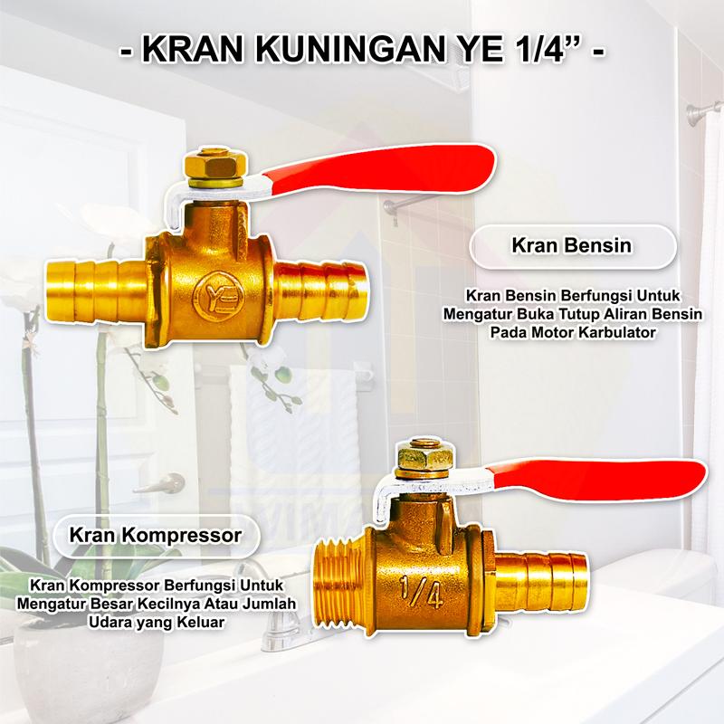 KRAN KUNINGAN YE 1/4 INCH - KRAN BENSIN - KRAN KOMPRESSOR 0