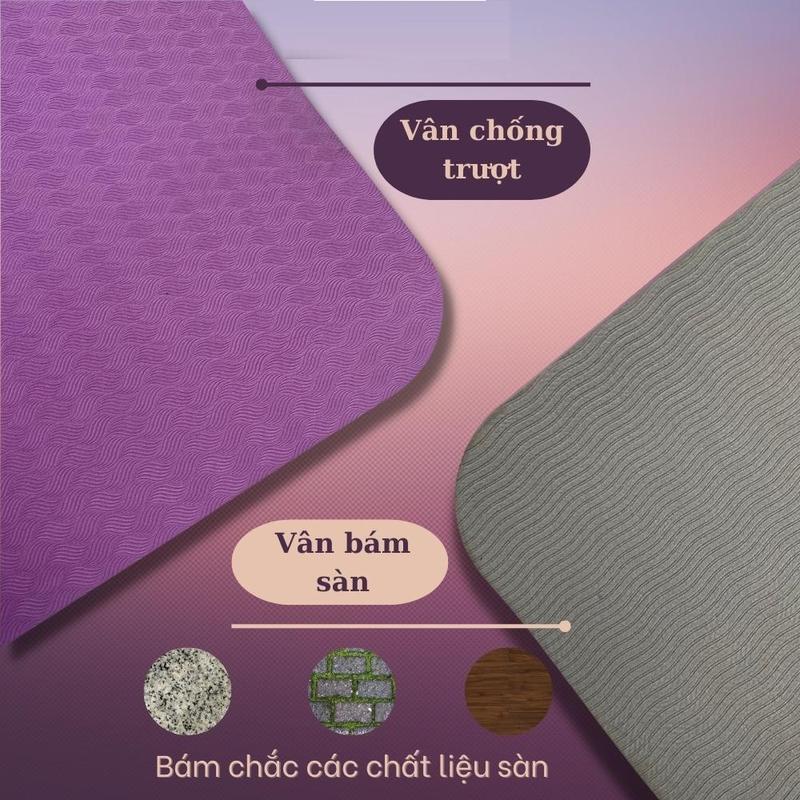 Thảm Tập Yoga Chống Trượt Dày 6mm, Thảm Tập Thể Dục, Thảm Thập Yoga Tại Nhà, Thảm Tập Gym Cao Cấp chất liệu TPE-Màu Ngẫu Nhiên 5