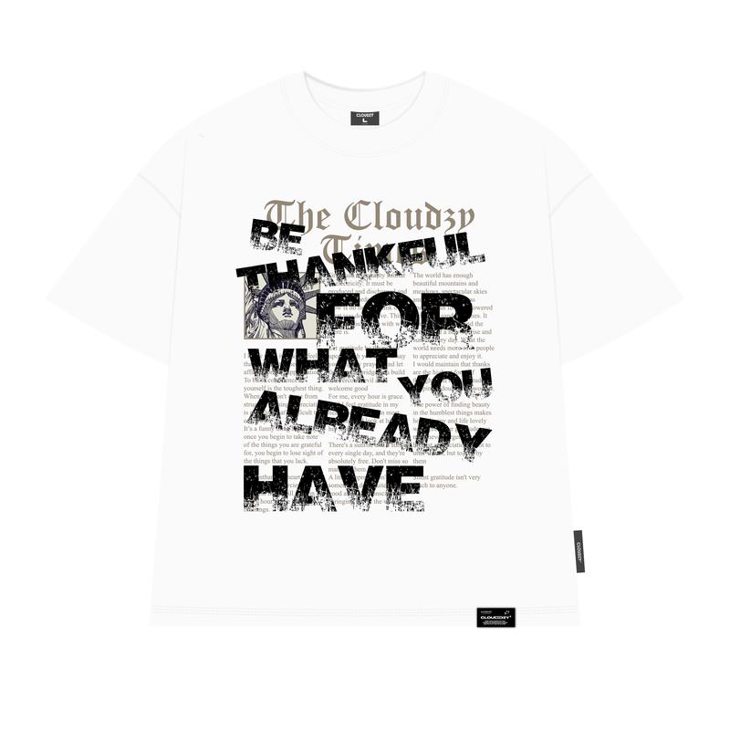 Product Introduction of Áo thun boxy nam local brand Cloudzy unisex phông tay lỡ nữ cotton phối màu form rộng boxy cổ tròn đen oversize THANKFUL240GMS Sản phẩm 7