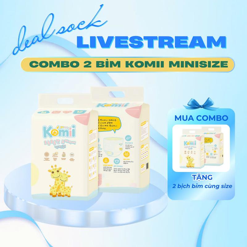 [MUA 2 TẶNG 2] COMBO 2 Bịch Tã Bỉm Komii Minisize Hàn Quốc - TẶNG 2 BỊCH KOMII MINISIZE