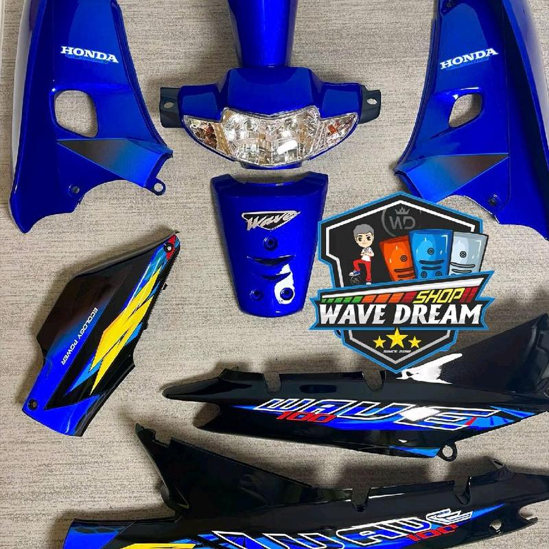 Dàn áo Wave Alpha màu Xanh Candy Đen nhựa nguyên sinh