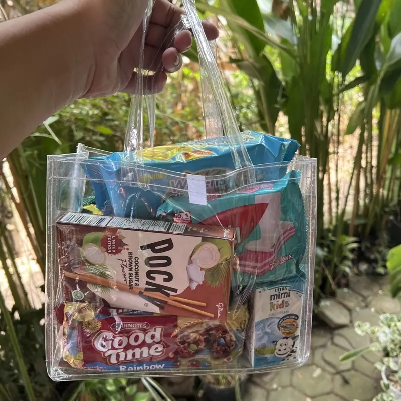 isi 5 pcs Polos 20x25x13 0.25 Tas Ulang Tahun Mika Pvc Transparant Polos READY STOCK 1