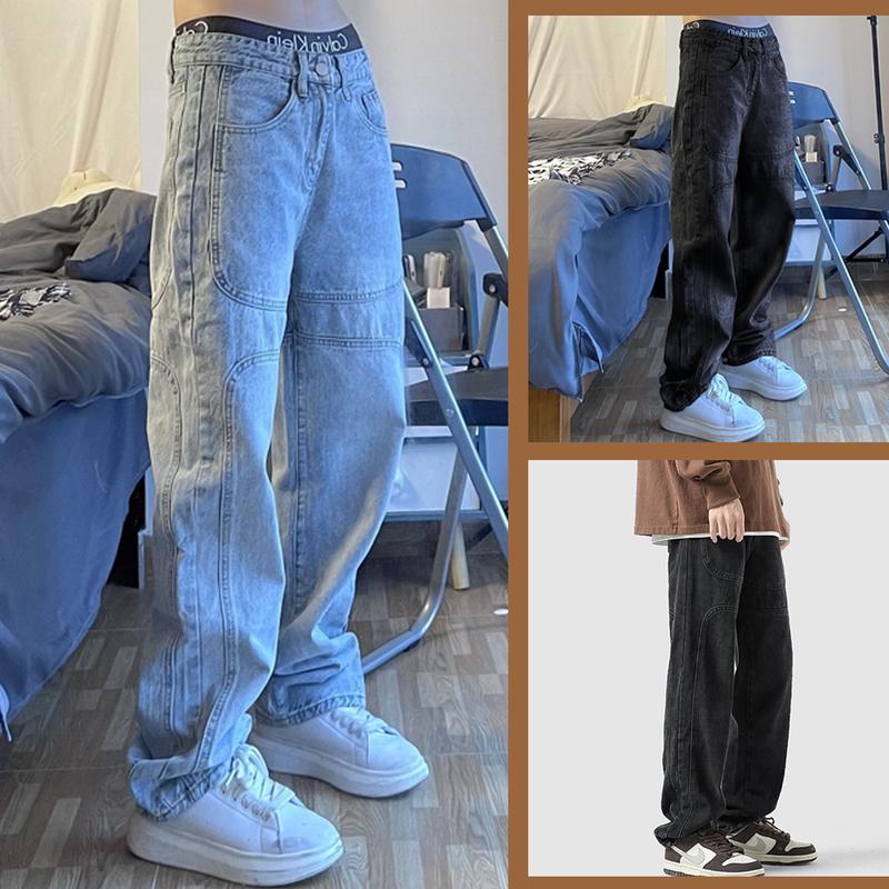 Quần Bò Nam Dáng Rộng Phong cách Hàn Quốc, Quần Bò Nam Hoạ Tiết Độc Đáo Hot Trend 2023 - Jean 99 Menswear
