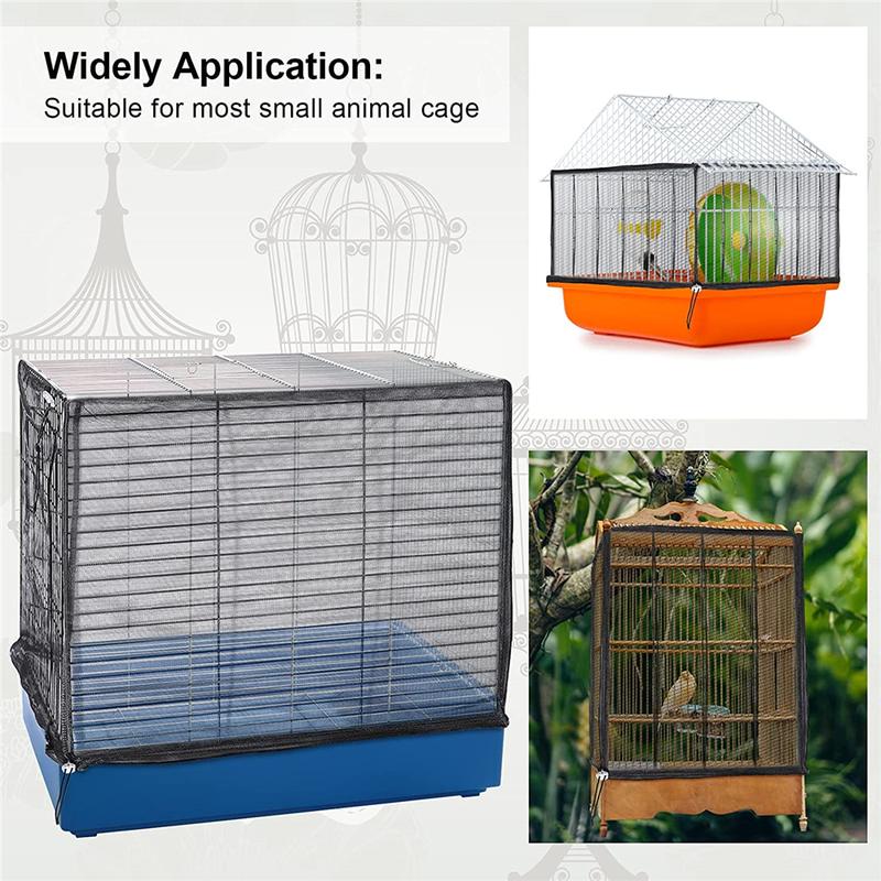 Product Introduction of Adjustable Pet Bird Mesh Decoration Feather Catcher Skirt Birdcage Mesh Birdcage Cover 14