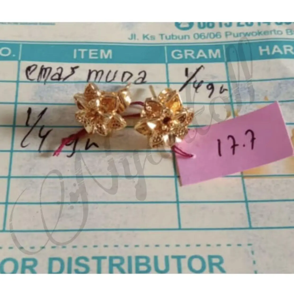 Anting tusuk mawar Titanium 24k