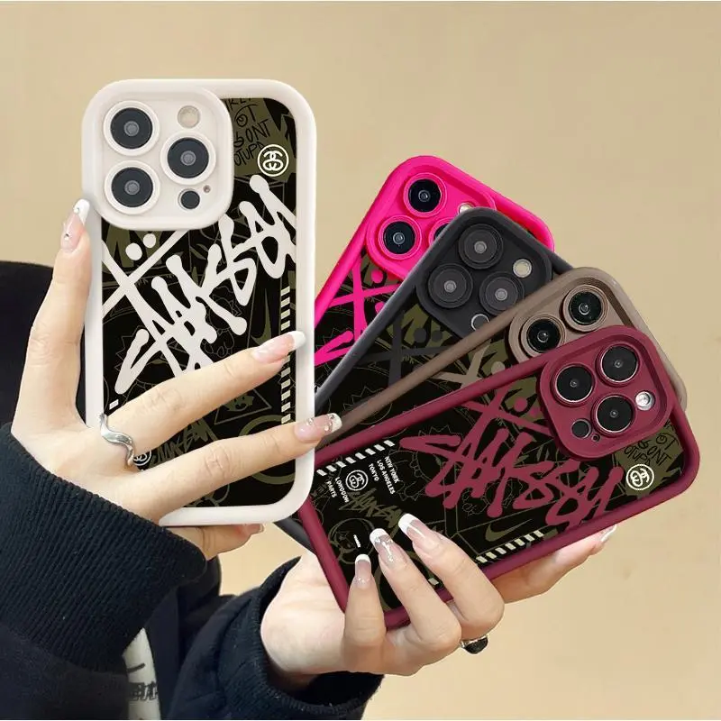 Casing for iPhone,Trendy brand, STU design,Compatible with iPhone 6 7 8 PLUS 11 12 13 14 15 PRO MAX X XR XS Anti drop and shockproof protection soft case