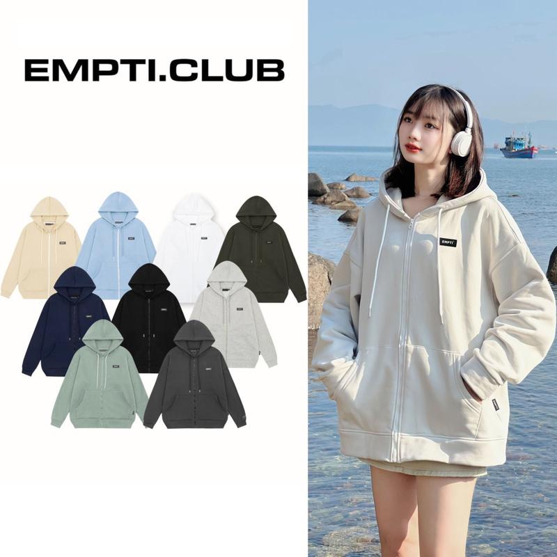 Áo Hoodie Zip EMPTI Tag Su 01 - Áo Khoác Nỉ Dây Kéo Nhiều Màu Form Rộng Unisex