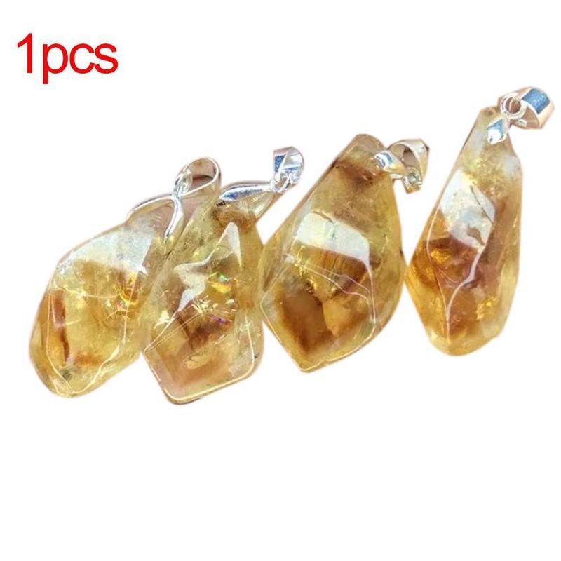 Product Introduction of Mặt Dây Chuyền Tháp Màu Vàng, Đá Thô Citrine, Đá Thô Bất Đối Xứng F0Y0 19
