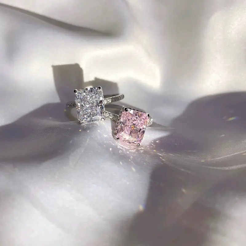Monaco 925 sterling silver ring pink engagement 1