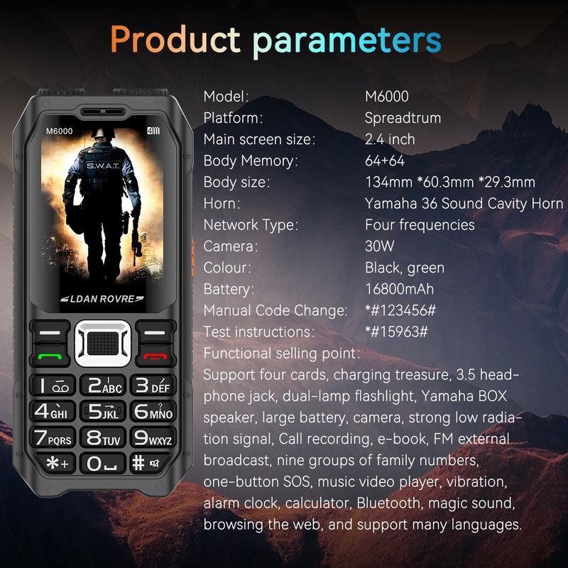 Product Introduction of [1 year warranty]Popular sagem handphone,Long Battery Life Quad SIM Quad Standby Military Large Font Super Loud Electric Dominant Phone Suitable for Elderly/Students,mobile phones,telefon 100 16