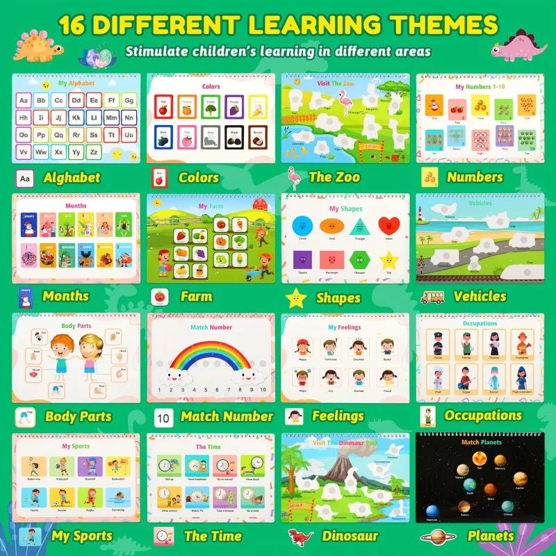 Product Introduction of Montessori Busy Book for Toddlers Preschool Learning Activities Kids Sensory Travel Toy Early Education Workbook Binder Gift Toy 3