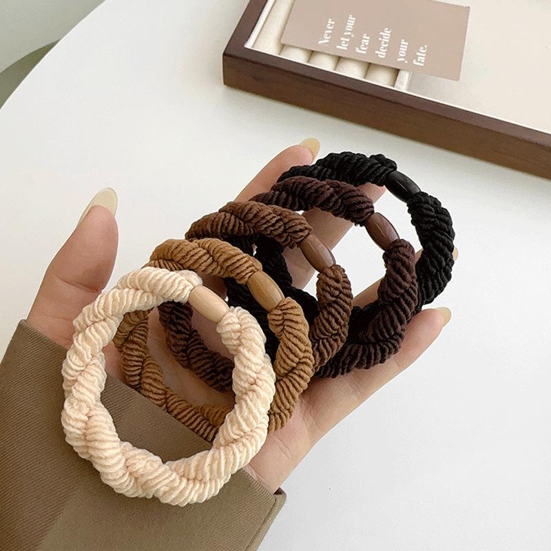 Dây thun buộc tóc vải đan xoắn nhiều màu đơn giản thời trang giá rẻ CT36