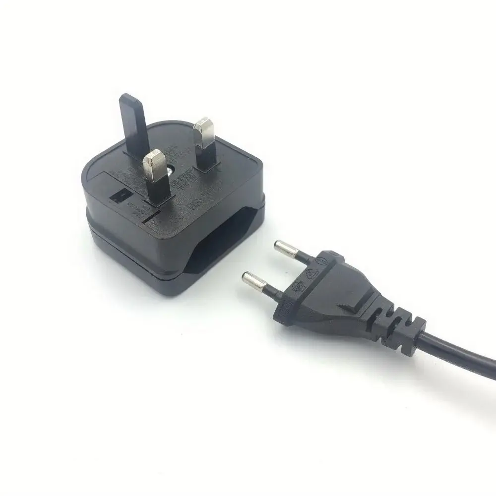 Hot Sale 2 Pin to 3 Pin EU to UK Power Socket 250v PC Plug Converter Portable Travel Plug Adapter European