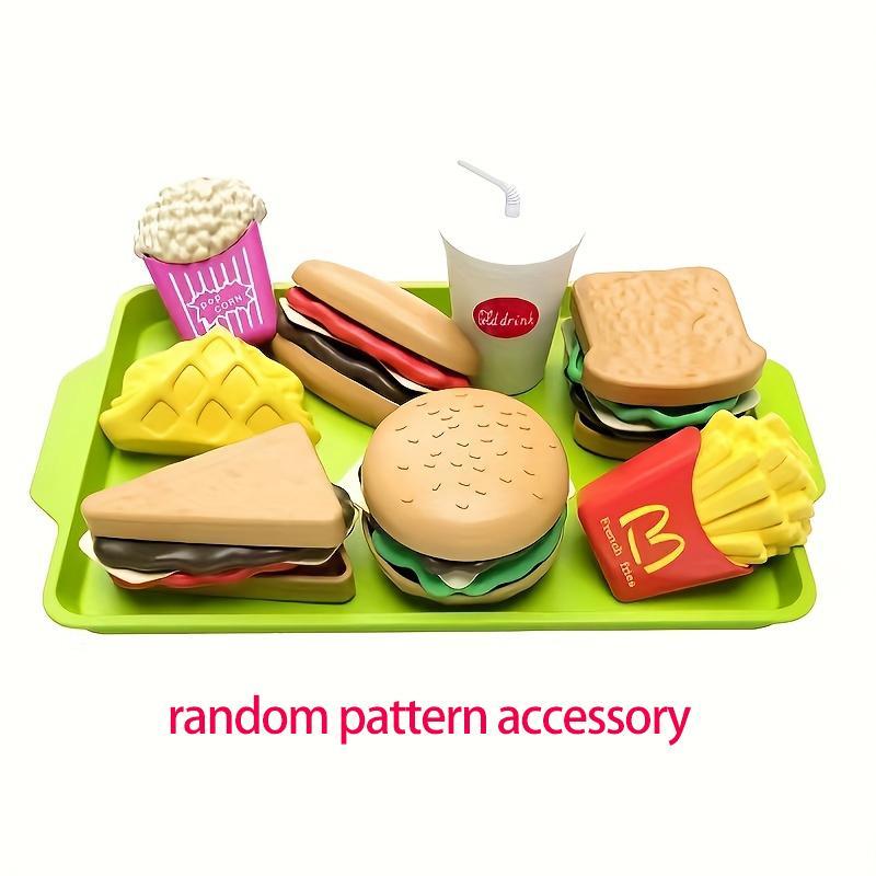 Simulated Plastic Fast Food Burgers Fries Toy for Kids, 1 Box Pretend Play Food Model Toys Kits for 4-12 Years Old Boys and Girls, Kids Stocking Filler 2