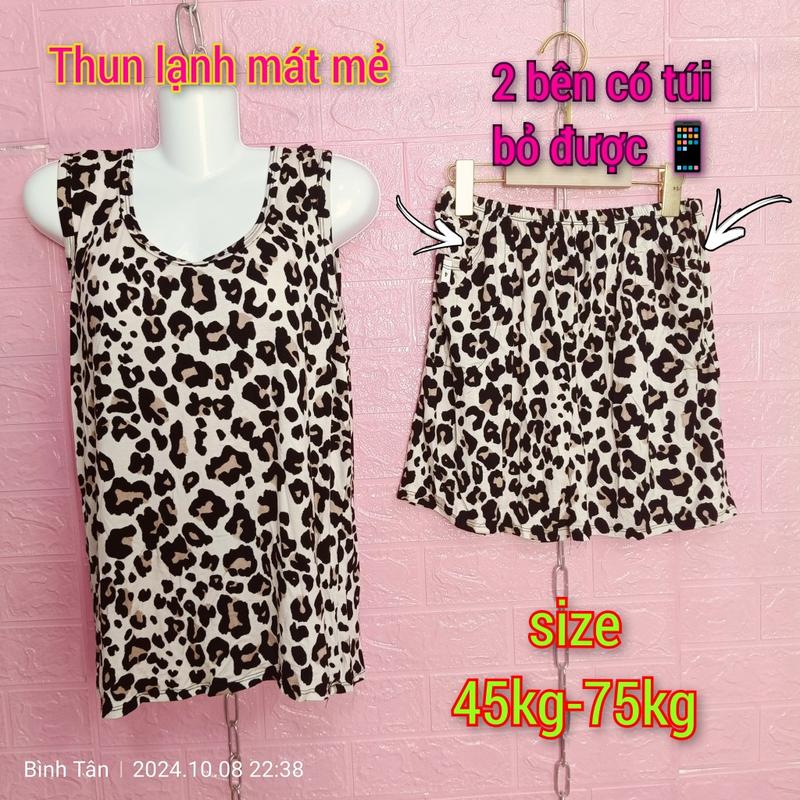 Product Introduction of Đồ bộ ngủ sát nách nữ , đồ bộ mặc nhà vải thun lạnh mặc ngủ mặc ở nhà mặc ngủ rát thoải mái  chiều dài 90cm free size 45kg đến 70kg  Nữ Women Dress đồ bộ Ngủ  Quần Ngủ 3