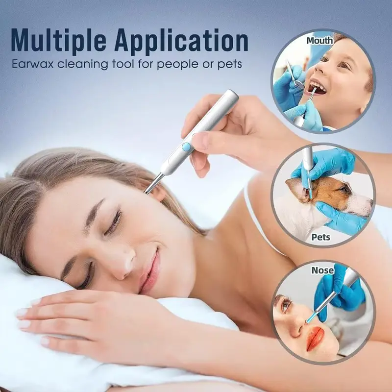 9-in-1 Smart Camera Earwax Removal Kit with 8 Surgical-grade Scoops & 6 Silicone Tips, LED Light & Cleaning Brush, iOS/Android Compatible Ear Cleaner Tool, Safe Home Hygiene Solution - Ideal Family Hygiene Gift 3