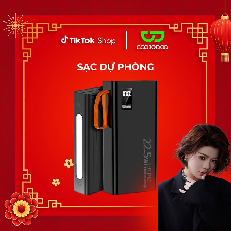 【GOOJODOQ&dauchinavlog Sạc dự phòng GOOJODOQ 2024 Sạc nhanh 22,5w , 20000 mah màn hình hiện thị % PIN , Đèn pin độ sáng cao Sạc Pin Phụ Kiện sạc  dự