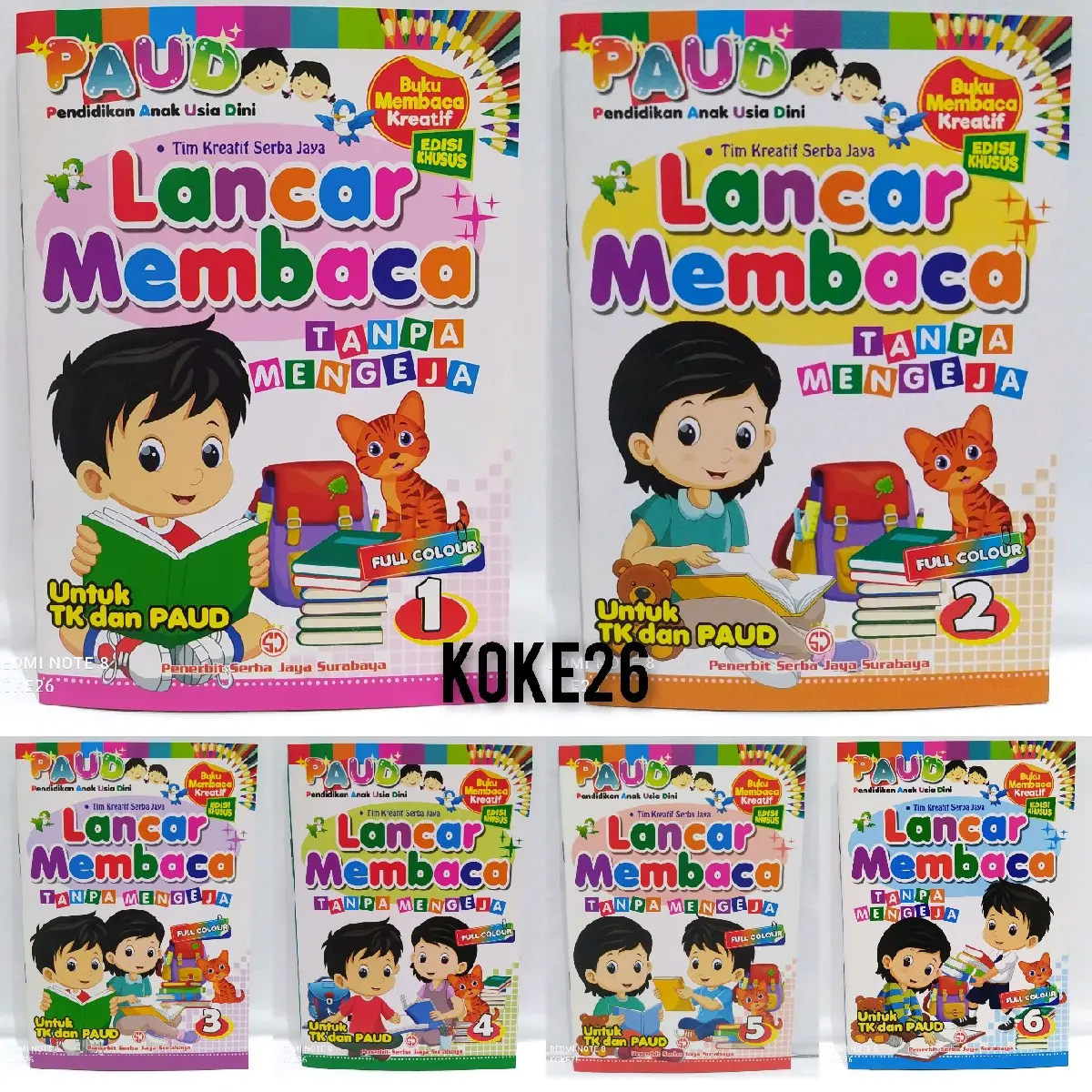 Paket 6 Buku Lancar Membaca Tanpa Mengeja Full Colour Untuk TK dan PAUD SJ Edisi Khusus Bestseller Books