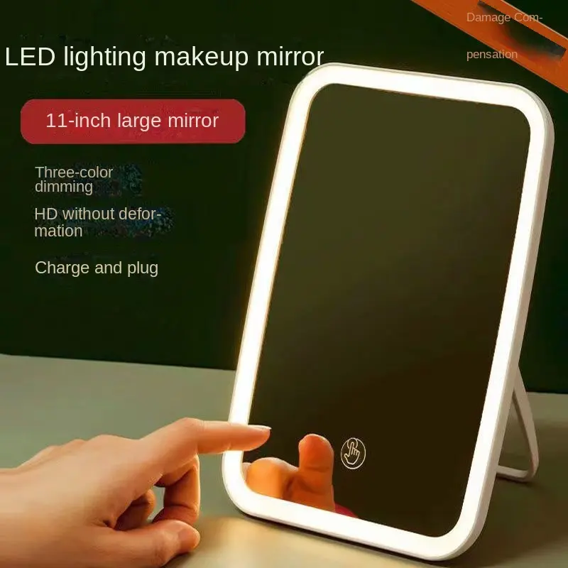 Gương Trang Điểm Led, Phong Cách Người Nổi Tiếng Trên Internet, Có Đèn, Thích Hợp Cho Ký Túc Xá Và Phòng Ngủ, Sạc Và Nguồn Sáng Phụ, Gương Trang Điểm, Để Bàn, Thích Hợp Cho Phòng Cho Thuê Nữ Cosmetic 3