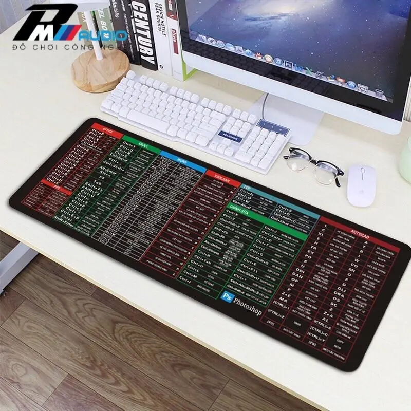 LÓT CHUỘT BÀN DI TẤM LÓT CHUỘT PHÍM TẮT VĂN PHÒNG CAO CẤP TIẾNG VIỆT HỖ TRỢ LÀM VIỆC VĂN PHÒNG CHƠI GAME THIẾT KẾ ĐỒ HỌA KÍCH THƯỚC 80X30X0,2CM và 80x30x0,4CM