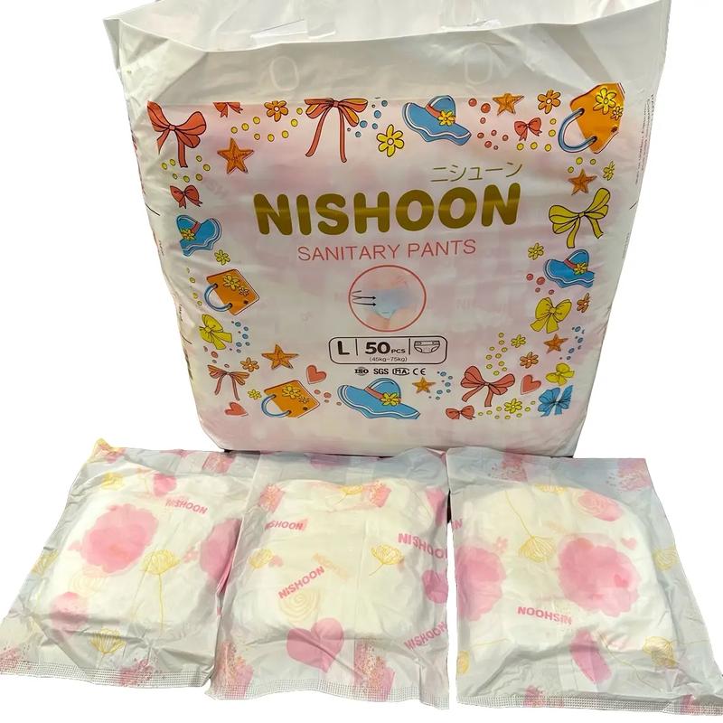 Nishoon Băng Vệ Sinh Quần Cao Cấp Size 35-60kg 50 Quần Dạng Quần Mềm Mại Thoáng Khí Tiện Lợi Cho Phụ Nữ Kinh Nguyệt - Tampon