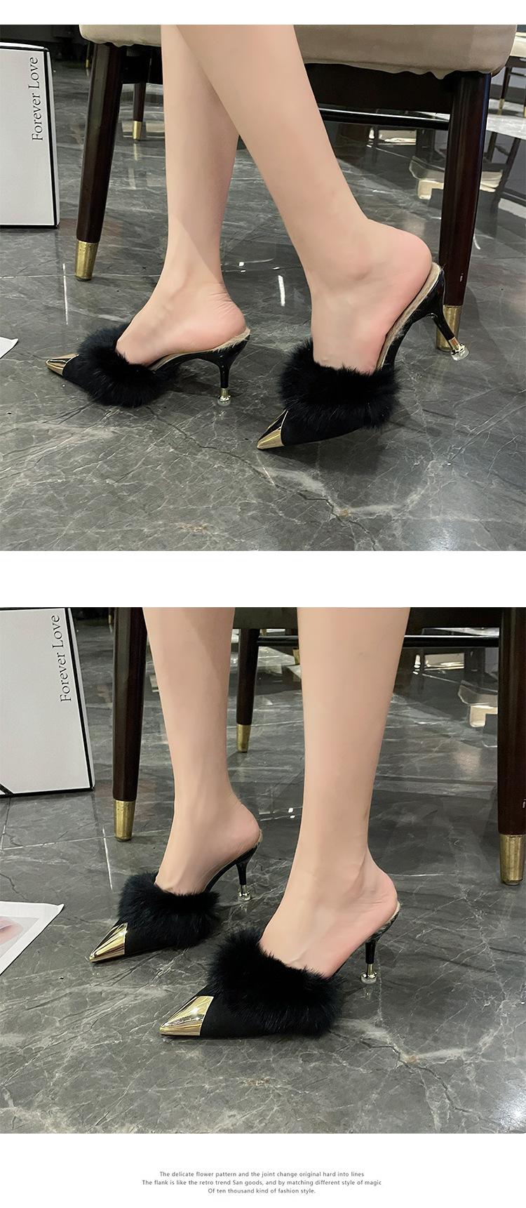 Product Introduction of Dép Lê Có Tóc Baotou, Dành Cho Nữ, Phong Cách Mới 2024, Mũi Nhọn, Mũi Kim Loại, Gót Mỏng, Ngọt Ngào Và Thanh Lịch, Thích Hợp Cho Phong Cách Lười Biếng Và Nửa Trái Tim 33