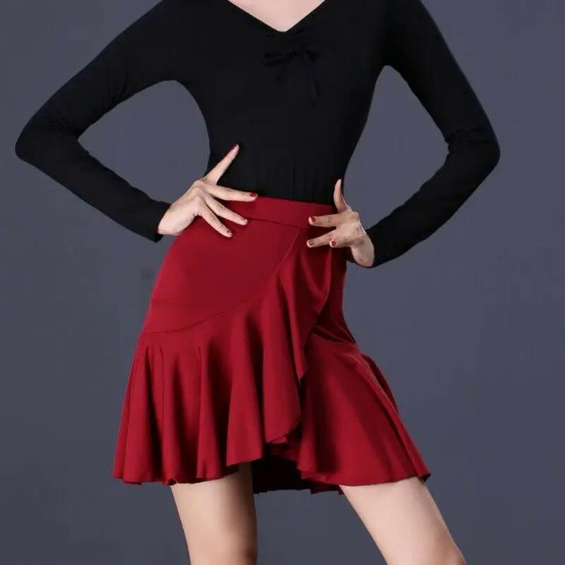 Product Introduction of Latin Dance Skirt For Women Adult Skirt New Dance Performance Modal Professional Dance Practice Waltz Ruffles Skirts Wrap Dancewear Womenswear Bottom Light Lingerie 16