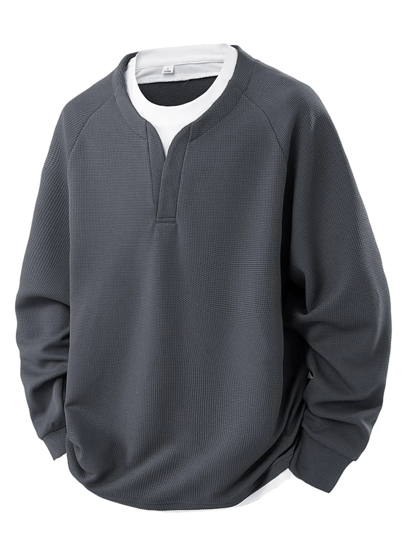 Men's Patchwork Round Neck Sweatshirt, Regular Fit Casual Fashion Long Sleeve Pullover for Spring & Fall, Men's Top for Daily Wear