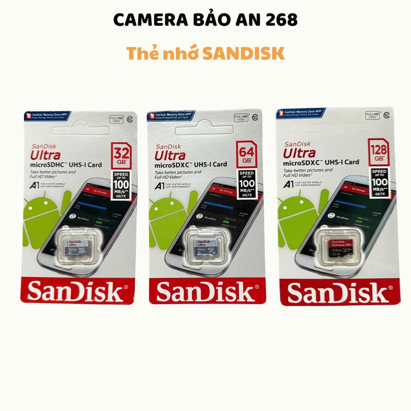Thẻ nhớ SANDISK 32Gb/64Gb/128Gb chuyên cho camera, điện thoại, loa đài, chuẩn U3 Class 10 Chụp Ảnh Phụ Kiện