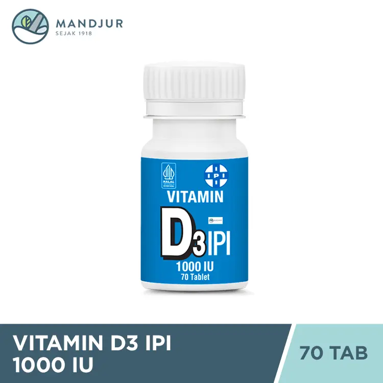 IPI Vitamin D3 1000 IU 70 Tablet - Suplemen Vitamin D