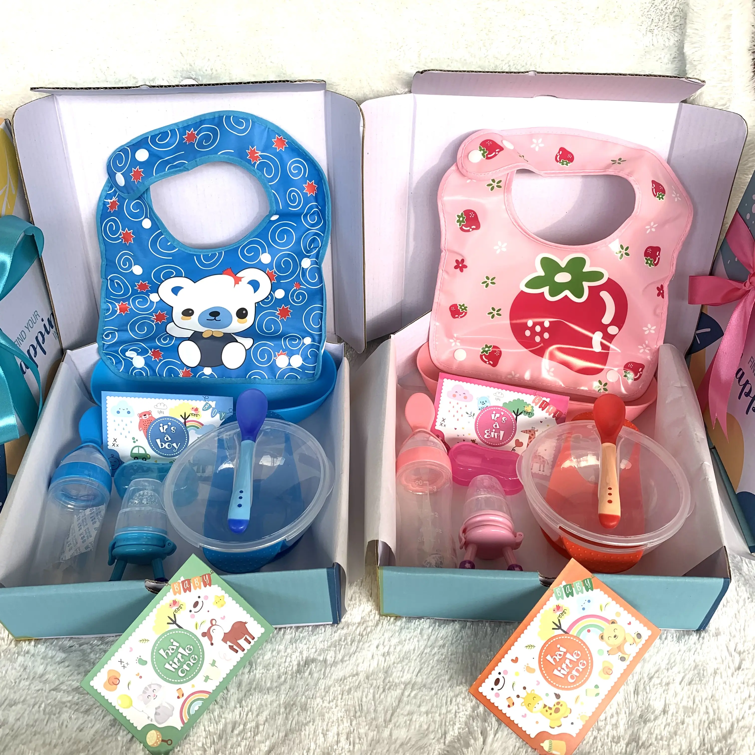 Hampers Baby Paket Mpasi Kado Bayi Feeding Set Laki Laki Perempuan - Kado Bayi Peralatan MPASI alat makan bayi mangkok sendok baby feeder celemek bib hampers bayi