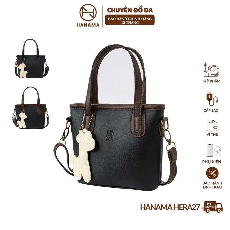 GIÁ MỞ BÁN _TẶNG CHARM HƯƠU HANAMA _ Túi xách nữ đeo chéo Hanama Hera 27 kèm móc khóa Hươu nhiều ngăn Khóa mạ đồng cao cấp chống xước Da Bag Women