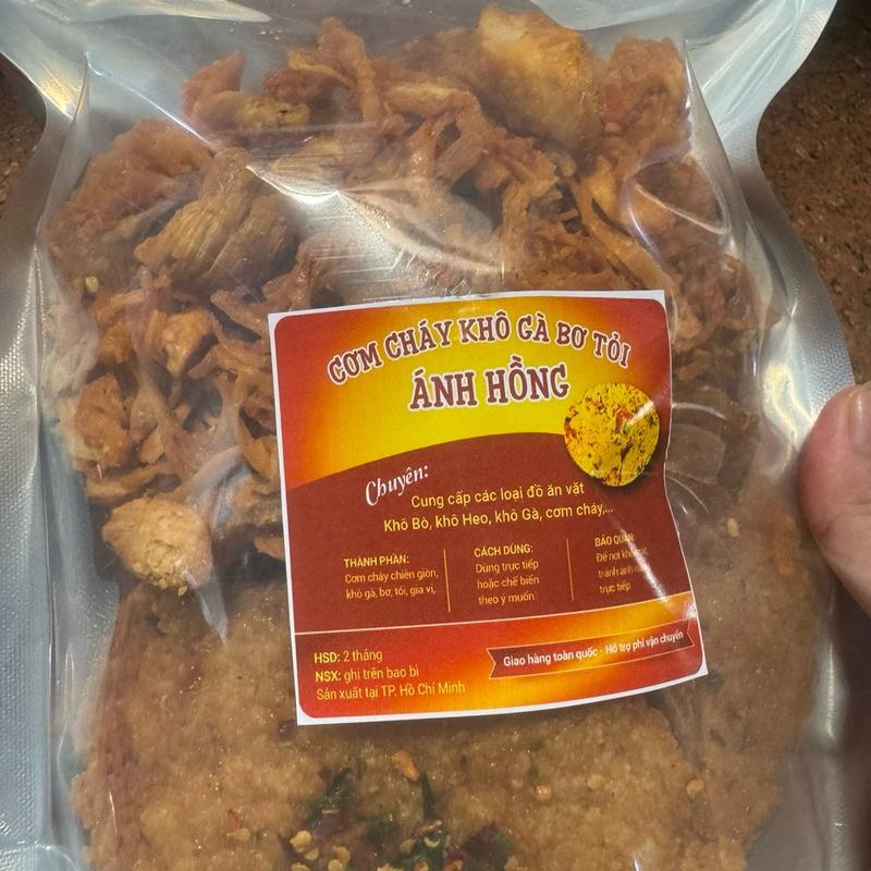 500g Cơm cháy chà bông gà bơ tỏi Snack Cay