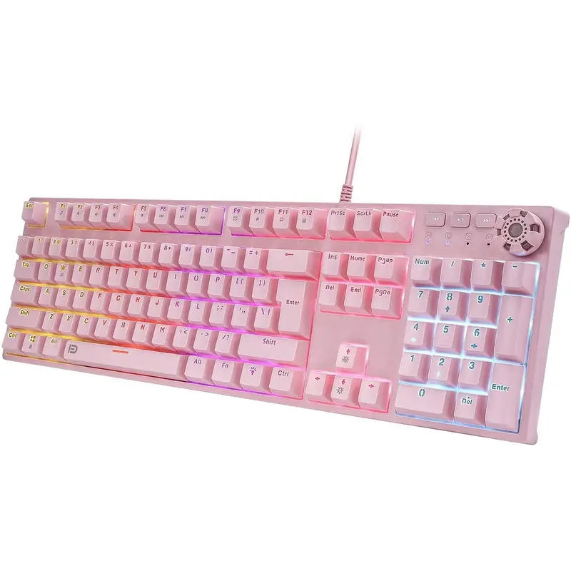 Bàn Phím Cơ Hồng FD 619 với 108 phím Rainbow 0