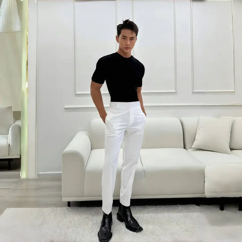 Quần âu trắng form slimfit Chất Ngất Store. 0