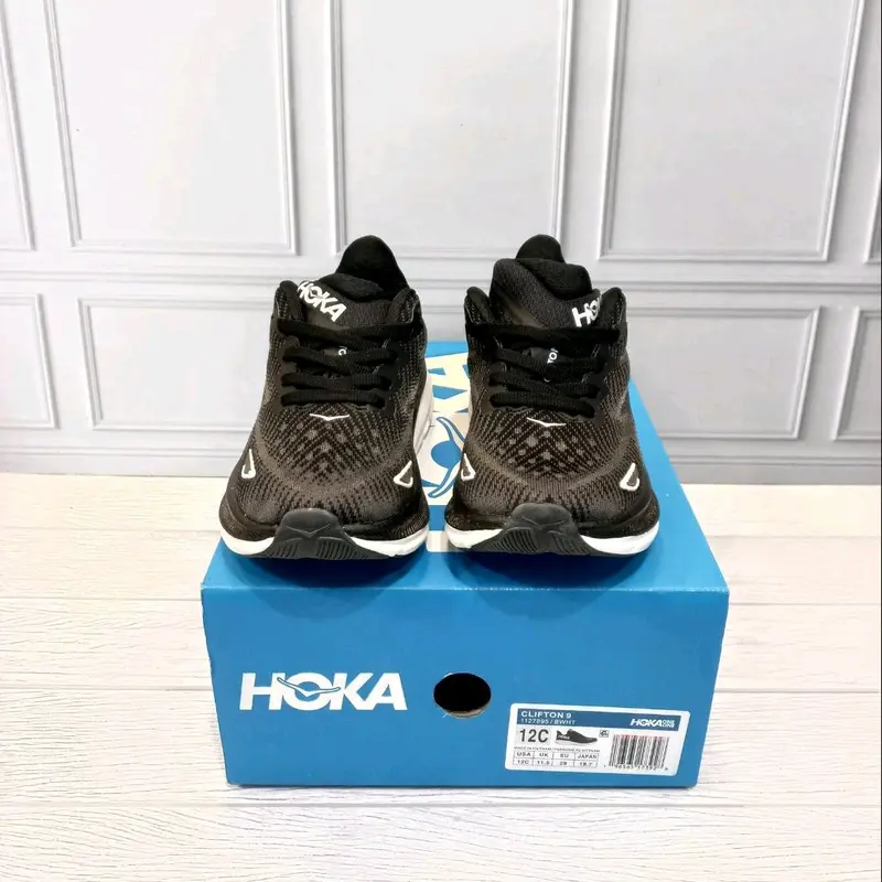 SEPATU ANAK HOKA ONE CLIFTON 9 BLACK WHITE 2