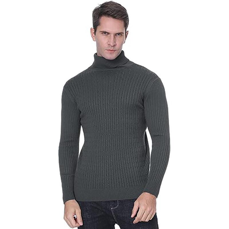 Product Introduction of Men's Turtleneck Sweater Casual Men's Knitted Sweater Warm Fitness Men Pullovers Tops Knitwear Menswear polo  shirts Collar Geometric 22
