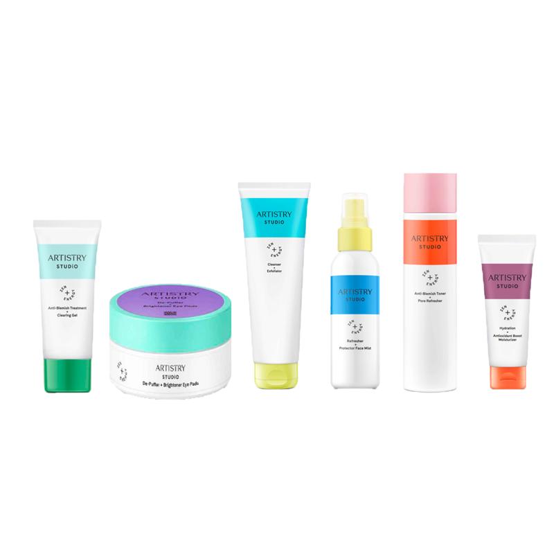 Dòng sản phẩm Artistry Studio trị mụn (Sữa rửa mặt làm sạch tế bào da chết + Nước cân bằng dành cho da mụn + Mặt nạ mắt + Xịt khoáng bảo vệ da + Gel hỗ trợ giảm mụn và mờ thâm + .Kem dưỡng ẩm) Skincare Son Gel Rửa Mặt Serum