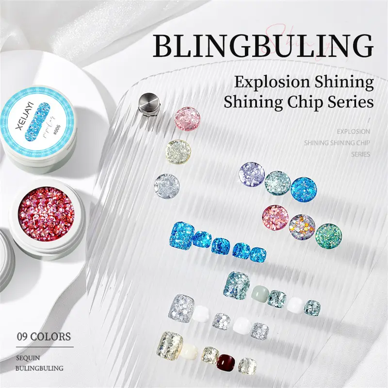 Sơn móng tay Gel, XEIJAYI, keo móng chân, sequins bạc mới, cho móng tay trắng, đèn Flash Pop, màu phổ biến, nghệ thuật móng tay, đặc biệt, lâu dài, COD 2024 Honghush, [Thanh Toán Khi Nhận Hàng] 1