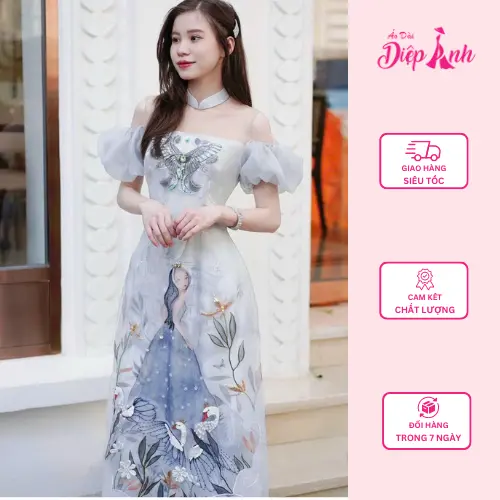 Áo dài cách tân Thanh Nga trẻ trung, sang trọng  - Áo dài Diệp Anh