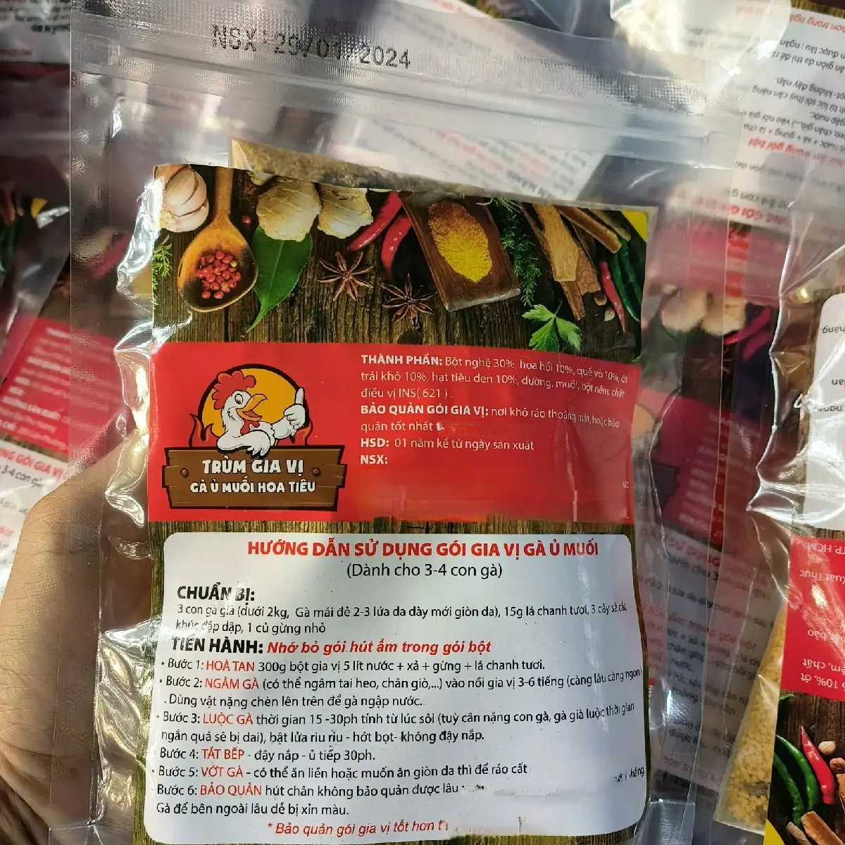 Gia vị gà ủ muối hoa tiêu tại nhà siêu ngon nuoc cham (Lưu ý: sét 3 4 con thảo mộc trộn chung trong gói)