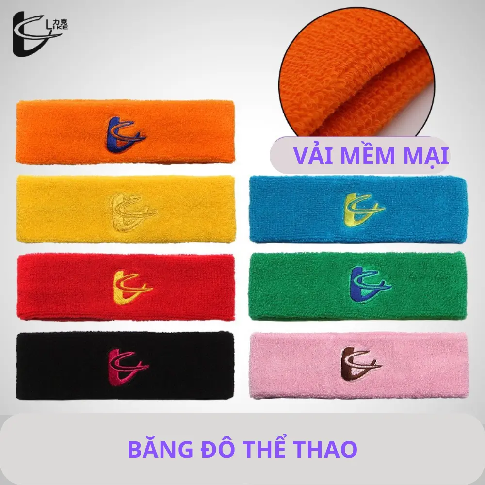 Băng Đô Thể Thao, Headband Nam Nữ Thấm Mồ Hôi Trán, Băng Đầu Chơi Bóng Rổ Cầu Lông Bóng Chuyền Tennis Tập Gym Chạy Bộ