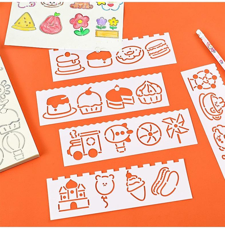 Set 4 thước khuôn tập vẽ hình siêu dễ thương 2