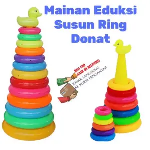 PROMO Mainan Anak Ring Donat Susun Multiwarna Murah Toys