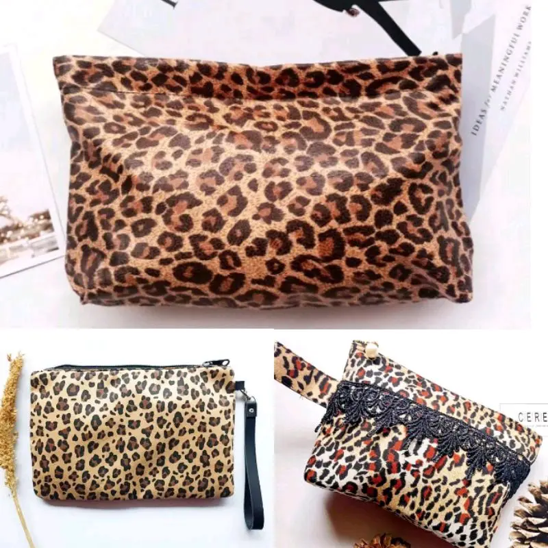 serba.leopard pouch makeup clutch dompet leopard macan tutul cheetah animal print